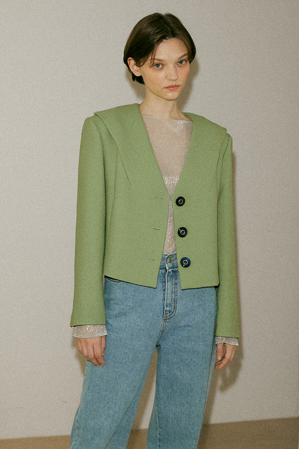 Vintage collar jacket_pea green