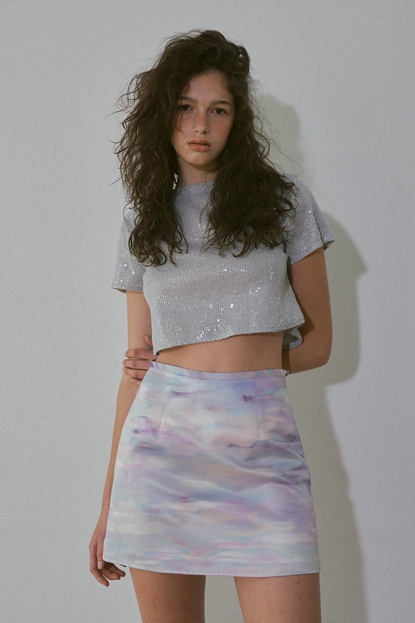 [S_6월초 예약발송]aurora glossy skirt