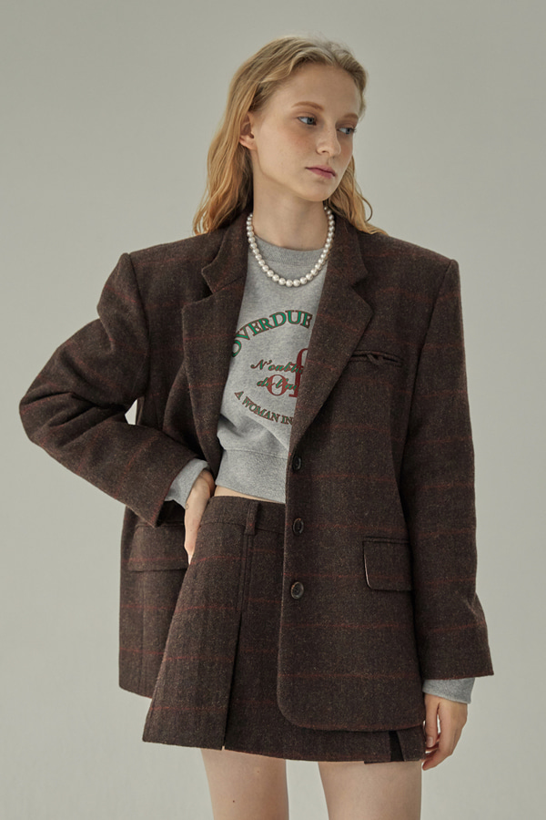 classic check wool jacket