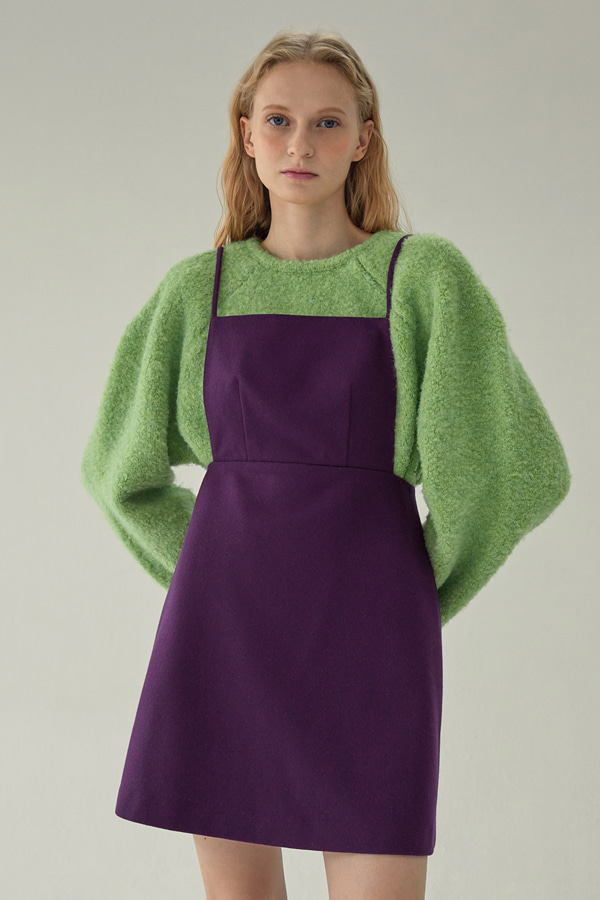 wool apron ops_violet