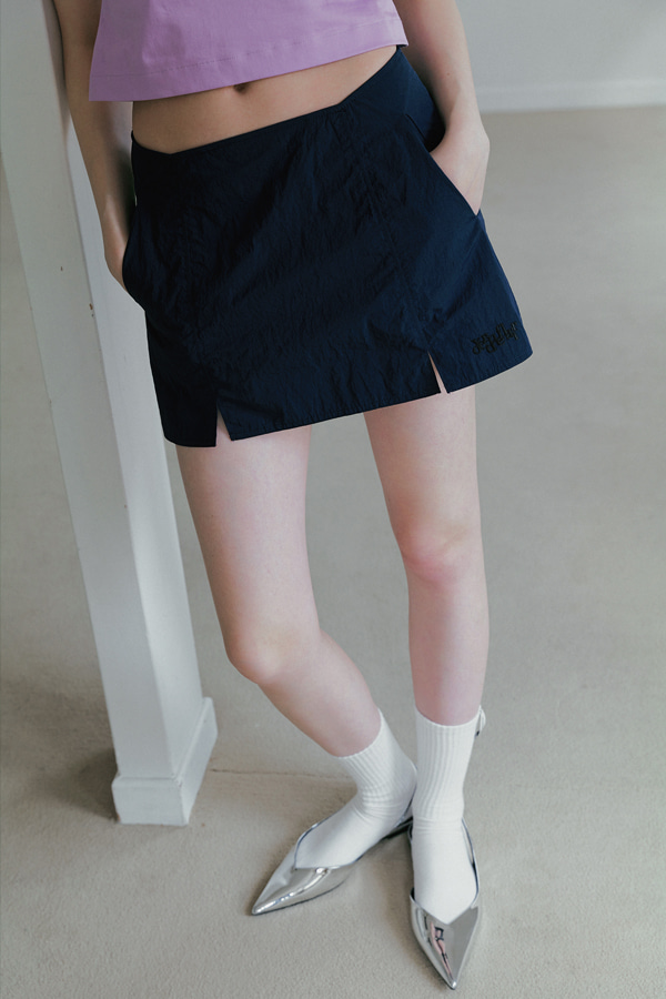 crispy low mini skirt_navy